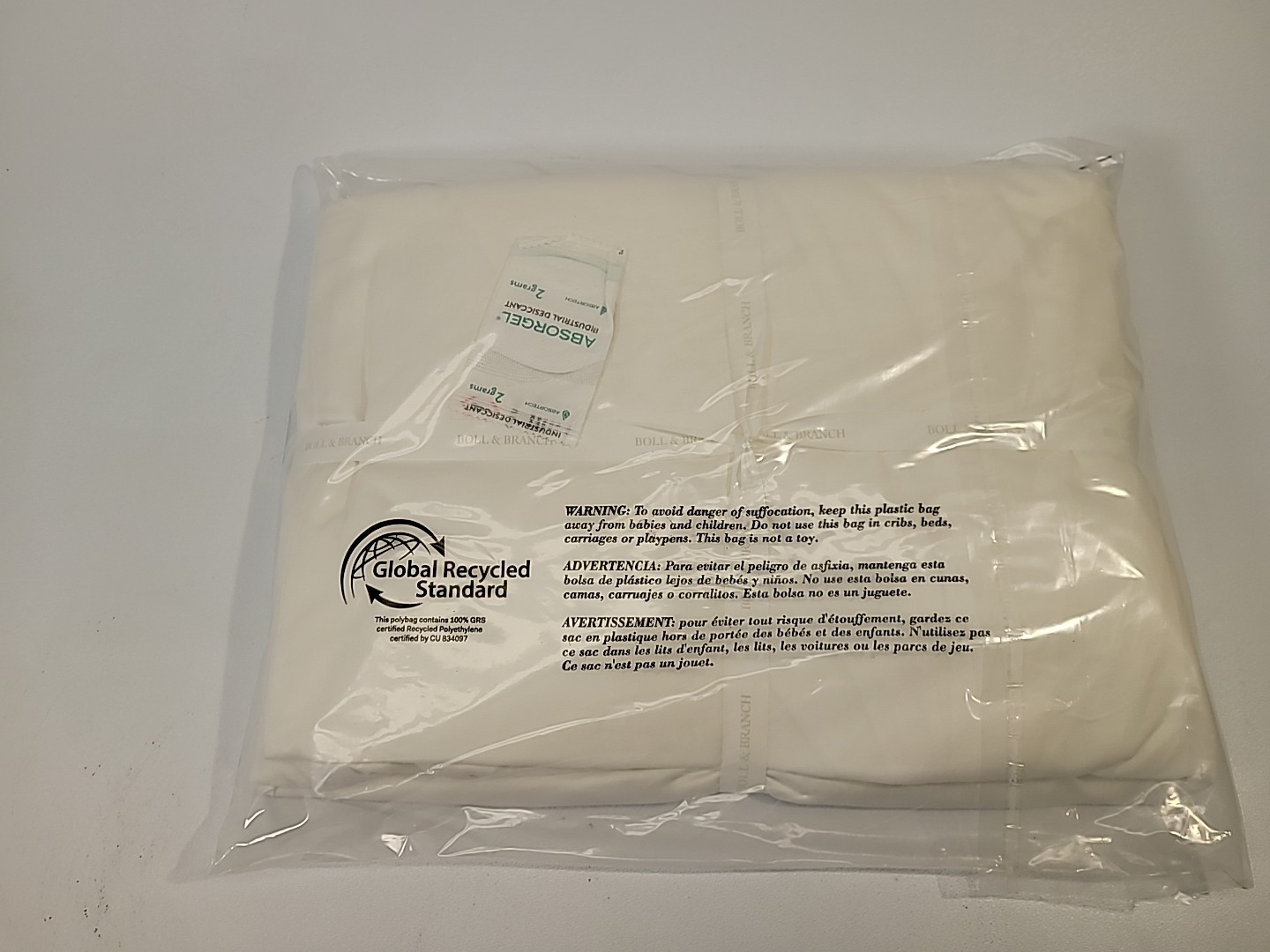 Boll & Branch Signature Hemmed Fitted Bed Sheet Queen White 100% Organic Cotton