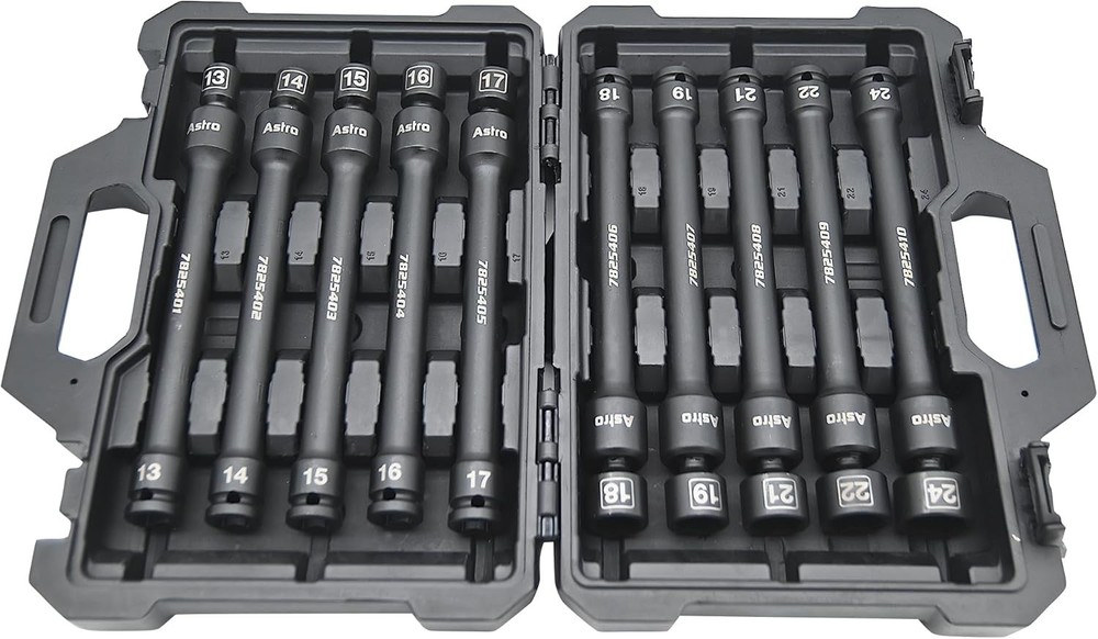 Astro Tools 10pc 1/2" Drive 6Pt Pinless Universal Torque-Saver Impact Socket Set