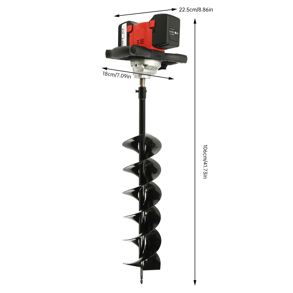 2000W Floor Post Hole Digger Electric Digger Earth Auger Drilling Machine & Bit