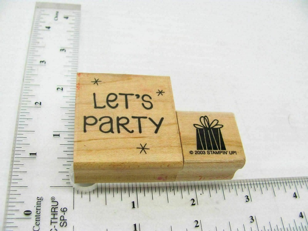 Lets Party Gift Rubber Stamp - Stamp Set A263
