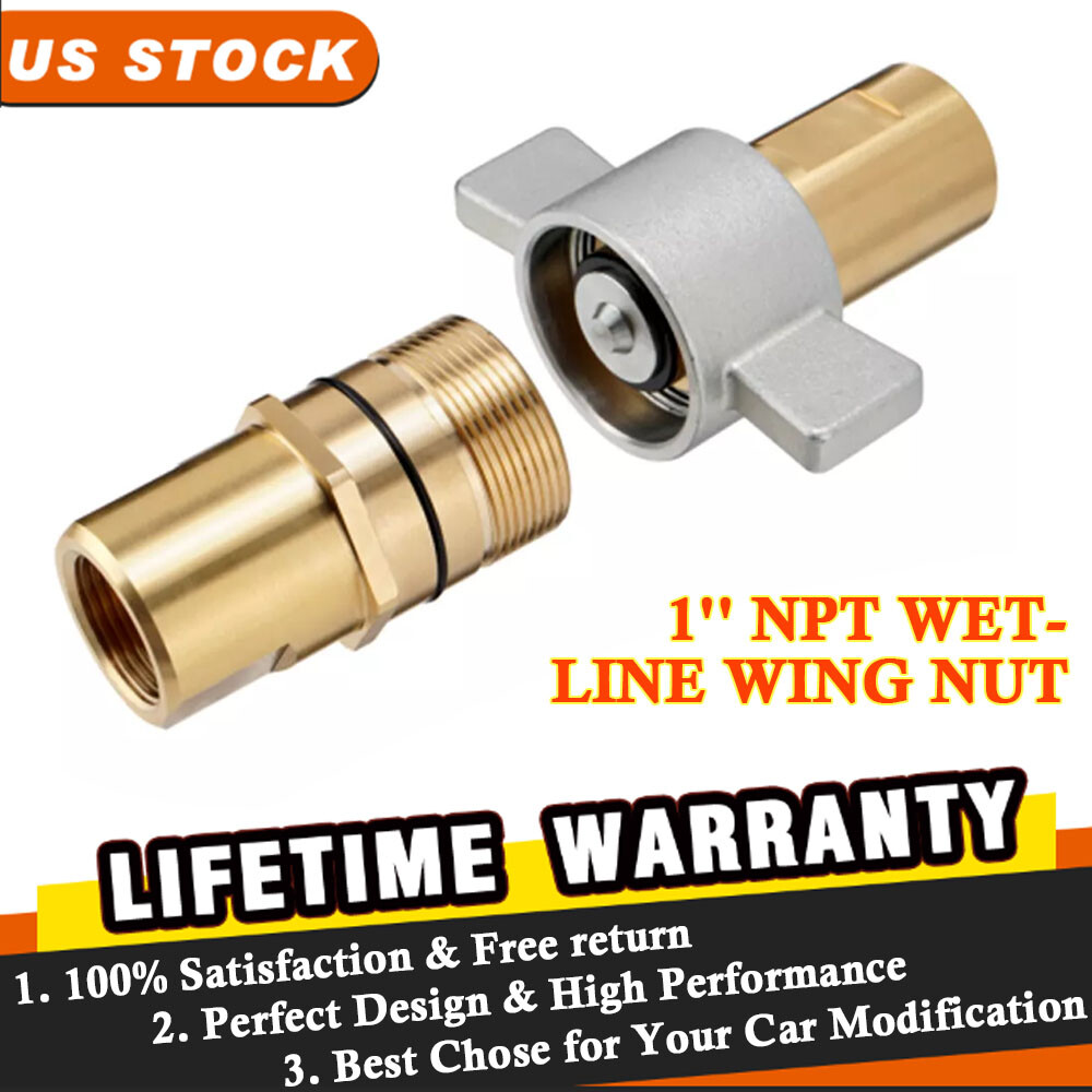 1" NPT Wet-Line Wing Nut Hydraulic Quick Disconnect Coupler / Coupling Set NEW
