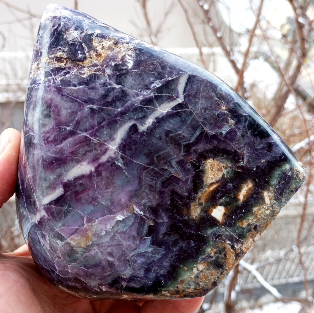 Mirror Polished Big Marvelous Rainbow Fluorite Uv Reactive Fluorescent