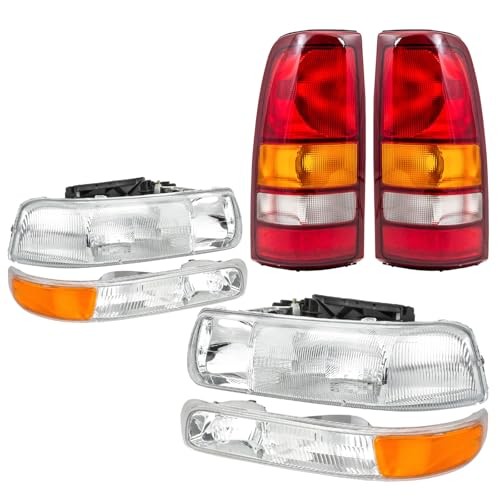 Headlights Tail Lights Assembly Combo Compatible with 1999 Headlight Taillight