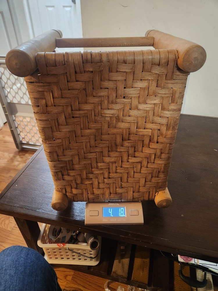 Antique Oak Cane Bottom Foot Stool