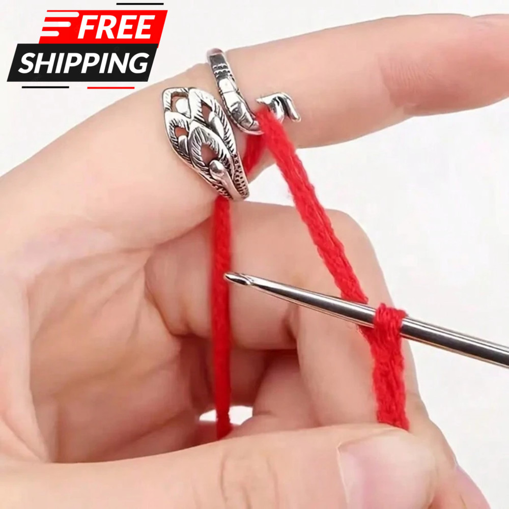 1pc Adjustable Crochet Ring Open Ring Yarn Guide Accessory Knitting Loop Ring
