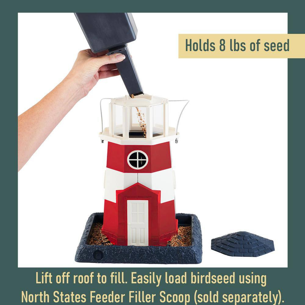 Large Red/White Lighthouse Birdfeeder