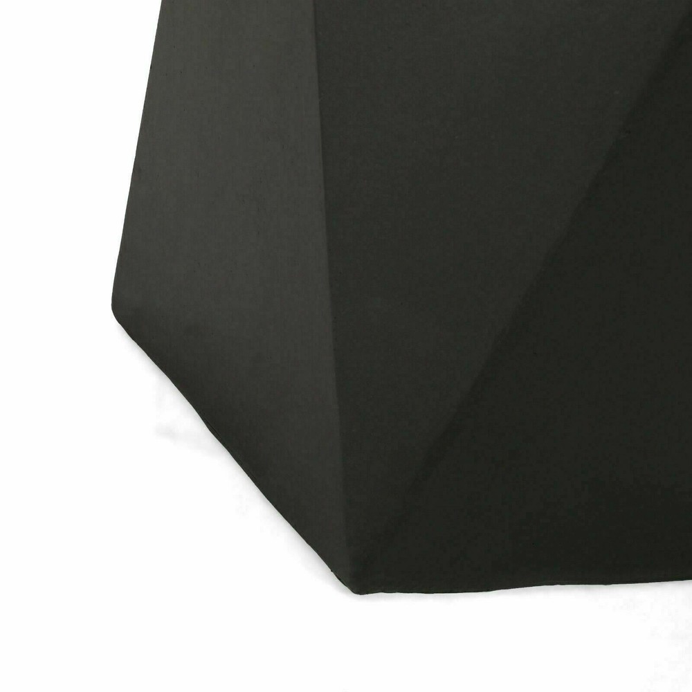 Outdoor Modern Geometric Side Table, Matte Black