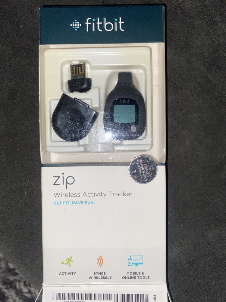 Fitbit Zip Activity Tracker Pedometer NEW In Box (open) Black +battery