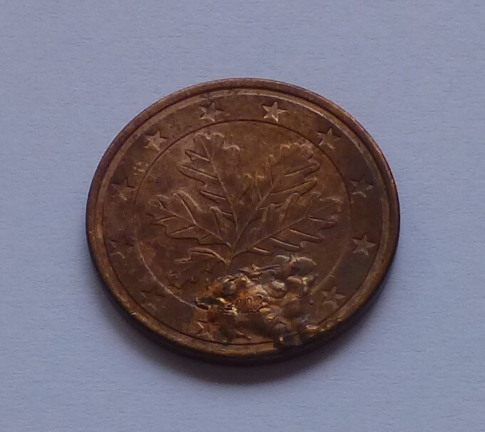 Error: Germany 5 Euro Cent 2002, Mint error