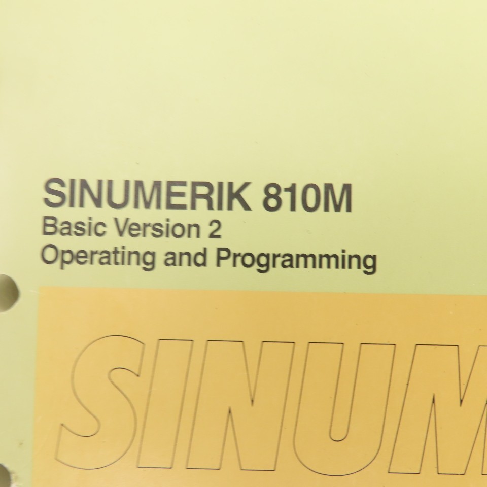 Siemens Sinumerik 810M Operating & Programming User's Guide Basic Version 2