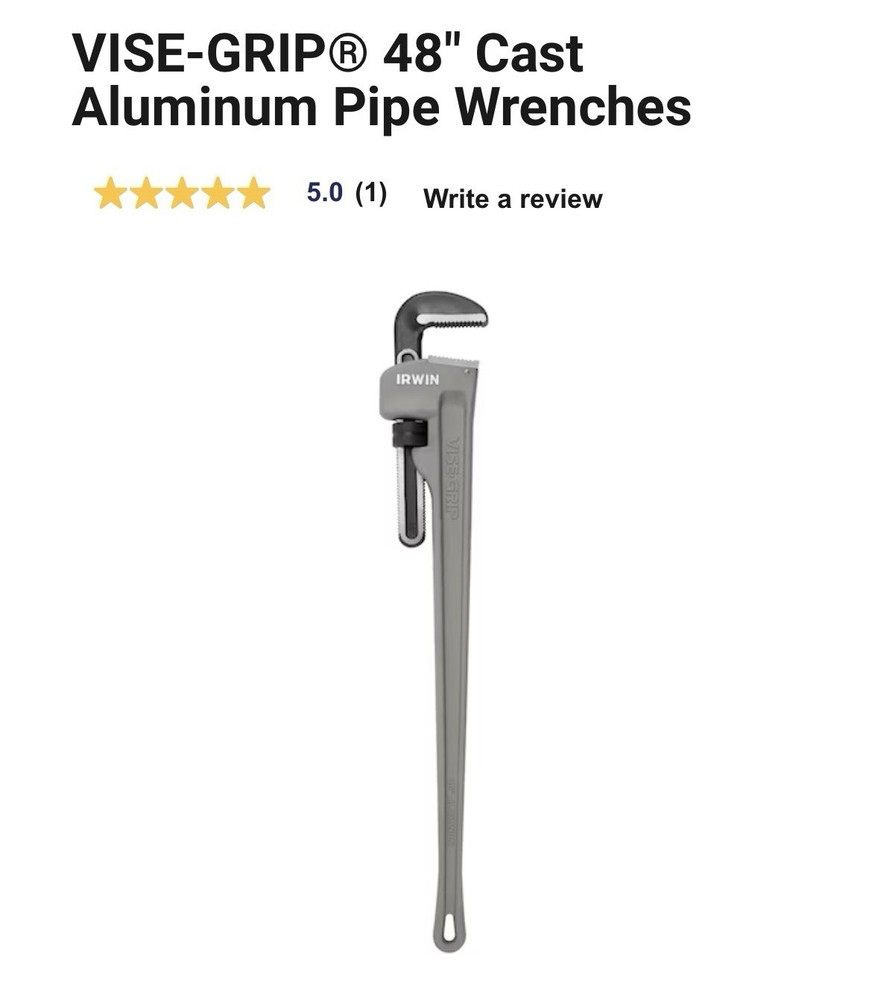 Irwin Pipe Wrench 48 In. Cast Iron