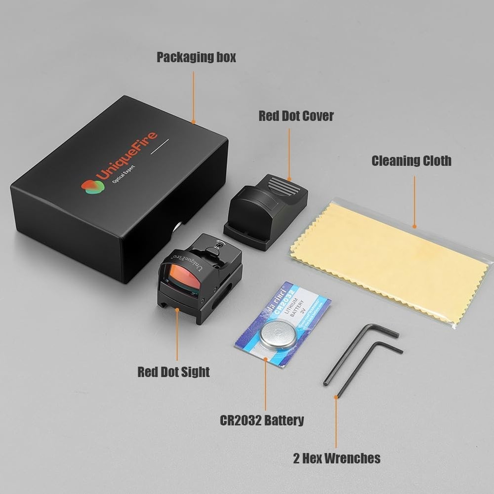 UniqueFire 3MOA Tactical Compact Holographic Reflex Mini Red Dot Sight Scope