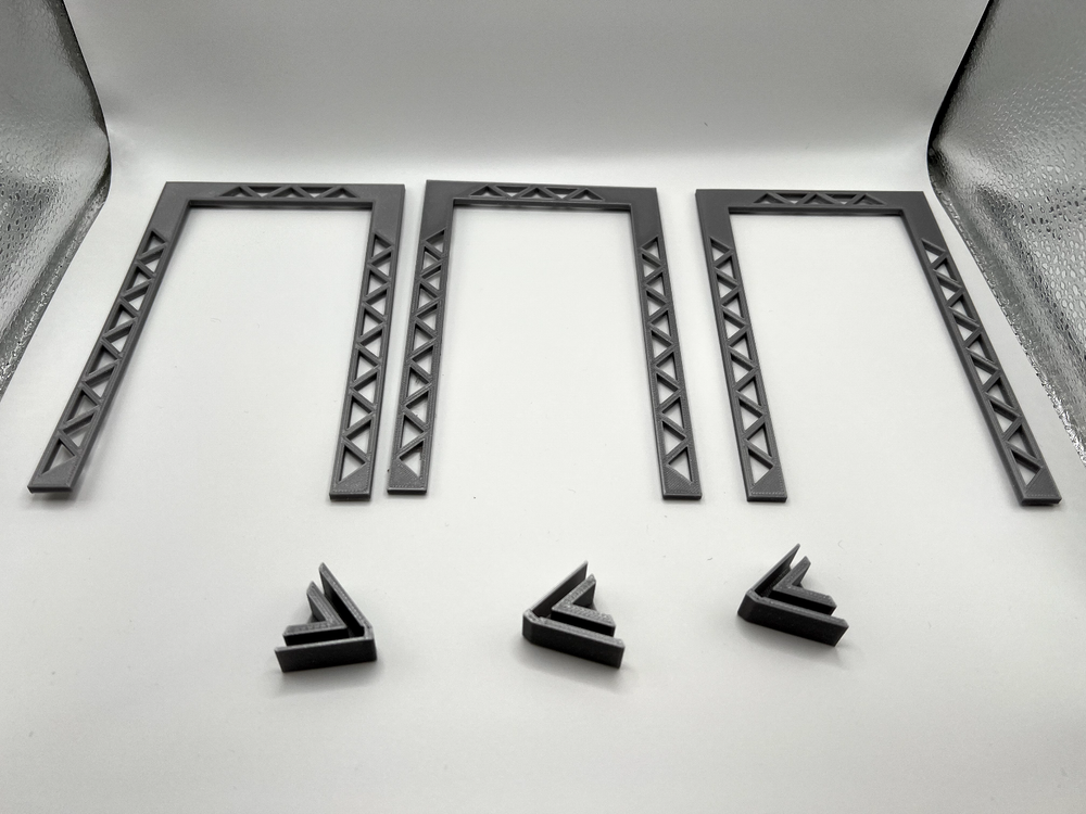 O Scale Three Sided Narrow Corner Trestle Platform for Elevated Train Curves