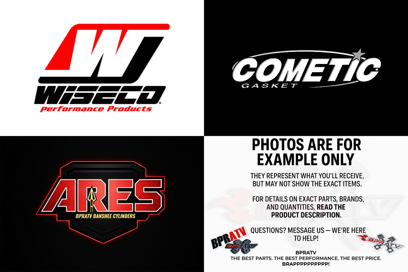 Banshee ARES 68mm Cylinder Kit Complete 421cc Stroker +4mm Wiseco Pistons Gasket