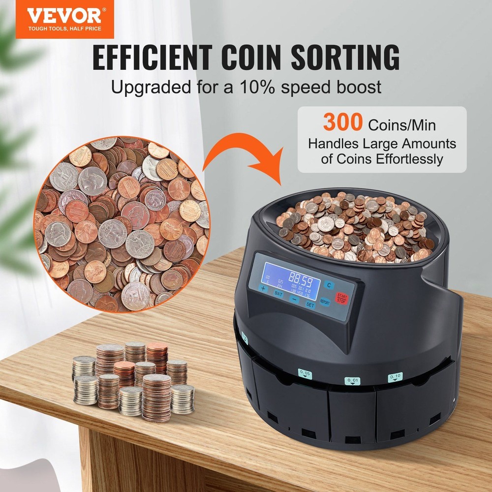 Advanced Coin Sorting Machine 300/min with Counter Display System