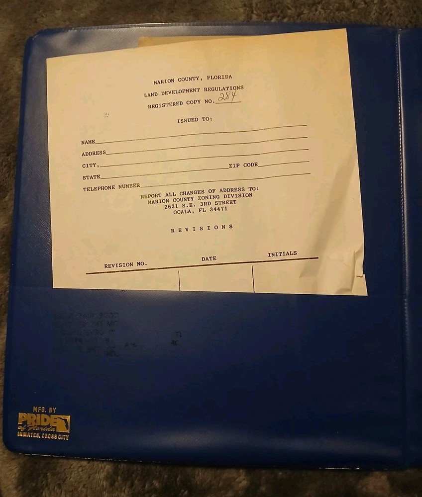Marion County Florida Land Development Code Binders 1992-1995