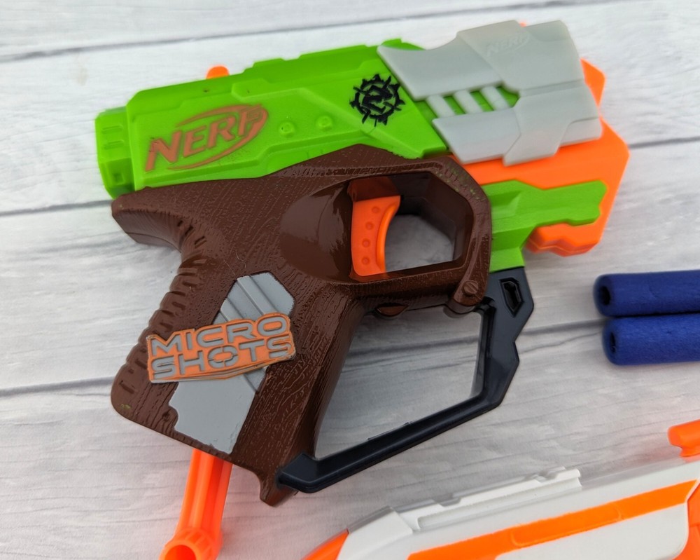 Nerf Micro Shots 2 Pack Zombie Blaster Microshot Dart Gun Blaster 2 Bullets
