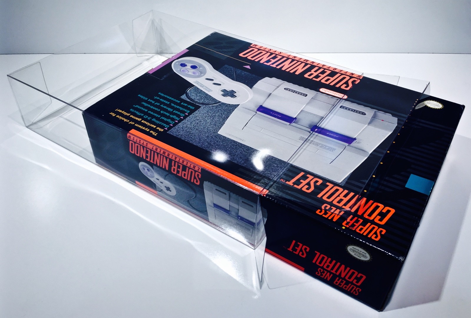 1 Console Box Protector For SNES CONTROL SET Super Nintendo Display Case Boxes