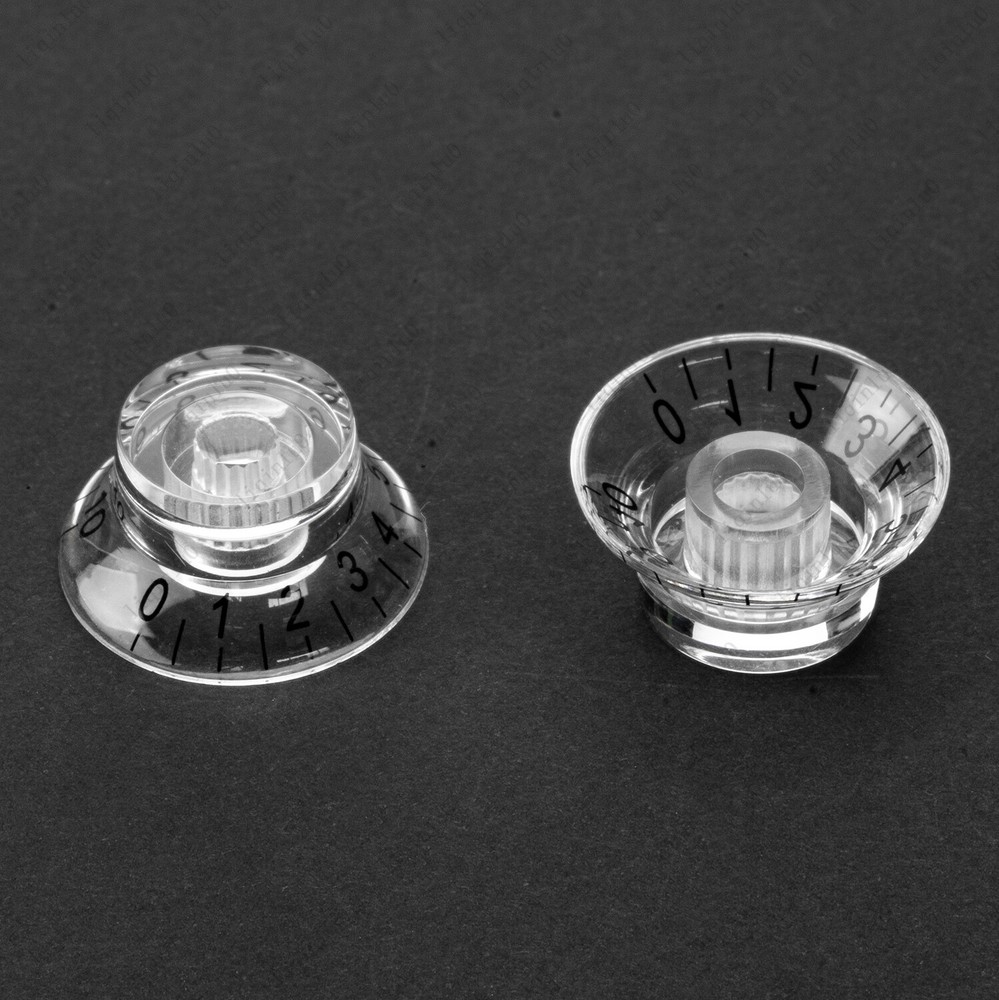 4 Pcs LP 50s Style Control Knobs Clear Speed Top Hat Bell Knobs For SG Les Paul