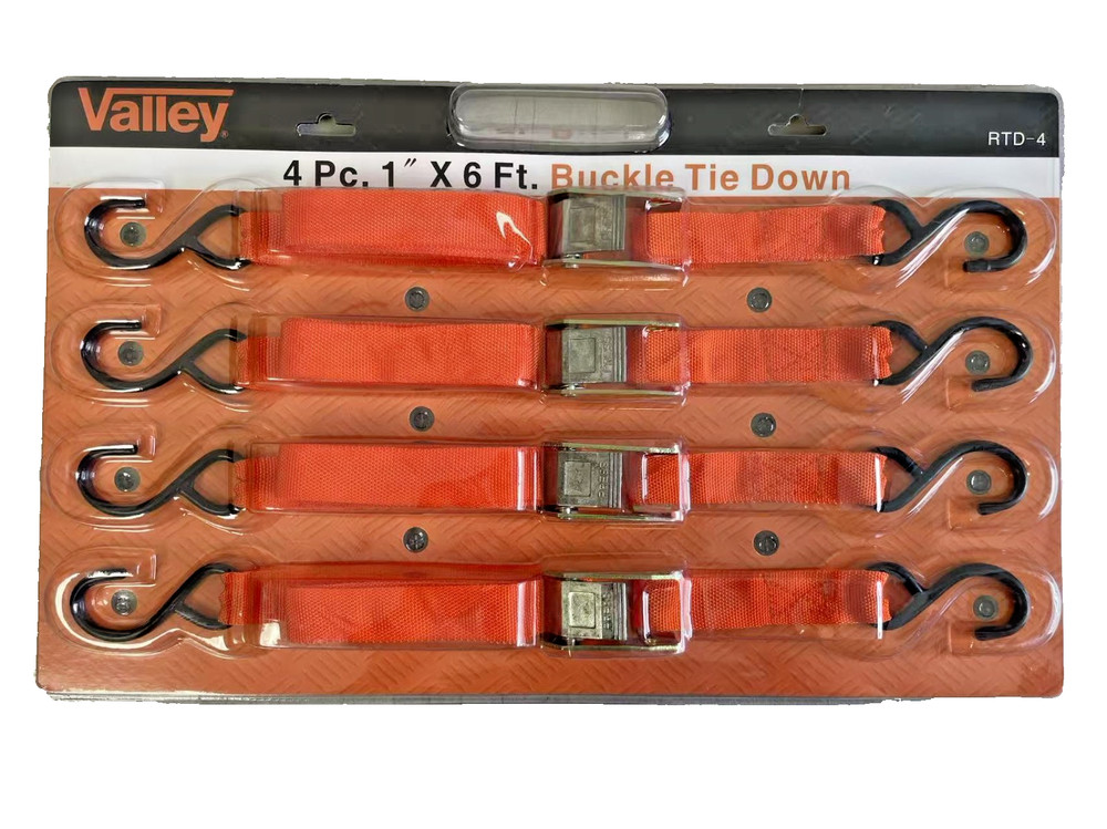 4Pc 1''x6' Buckle Tie Down