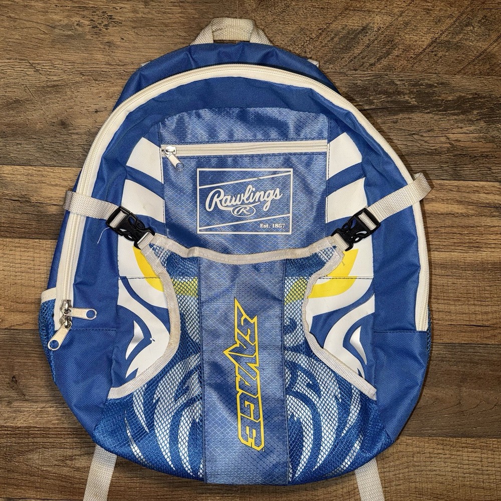 Rawlings Savage Blue BASEBALL 16" Backpack - Medium Sized - 2 Side Bat Sleeves