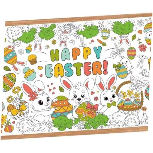 Giant Easter Coloring Poster - Large Happy Easter Coloring White-easter 1 Pac