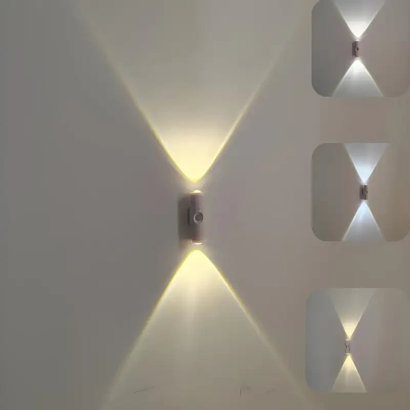 LED Motion Sensor Wall Light USB-Powered Night Light with 4 Modes White 3CCT