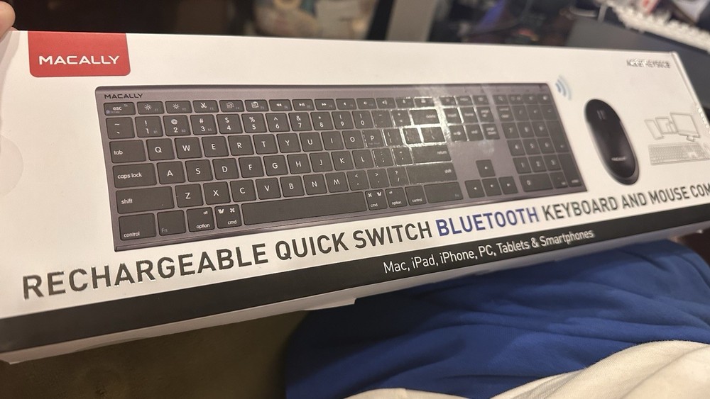 Space Gray Wireless Keyboard and Mouse Set for Mac Bluetooth Multi Device Com...