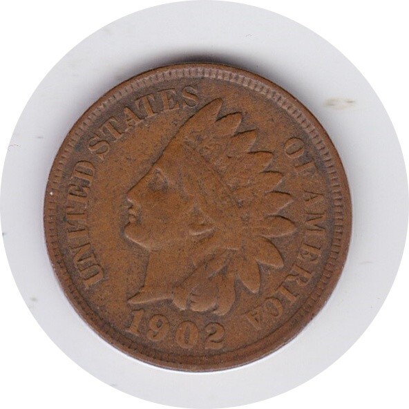 1902 Indian Head Cent in F+