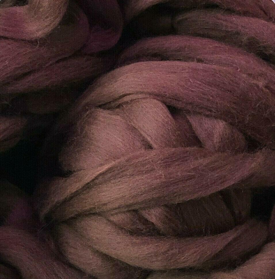 Dark Brown Wool Top Roving