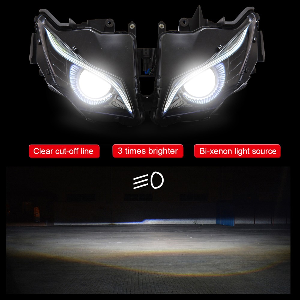 KT LED Headlight Assembly For Honda CBR1000RR 2012-2016 Blue Eagle Eye Headlamp