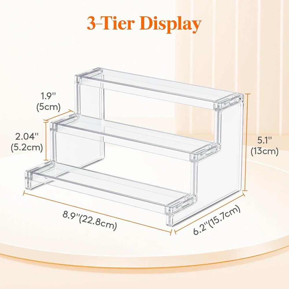 Sturdy 3-Tier Display Shelf - Effortless Assembly for Multiple Uses - 9 Inch
