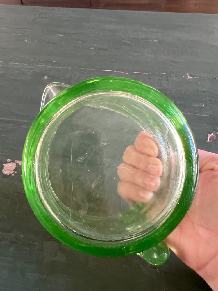 Green Uranium Depression Glass Measuring Cup
