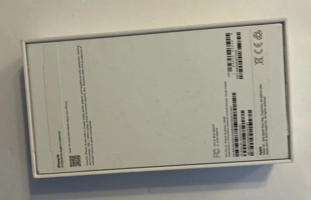Apple iPhone 15 Black 128GB Empty Box ONLY