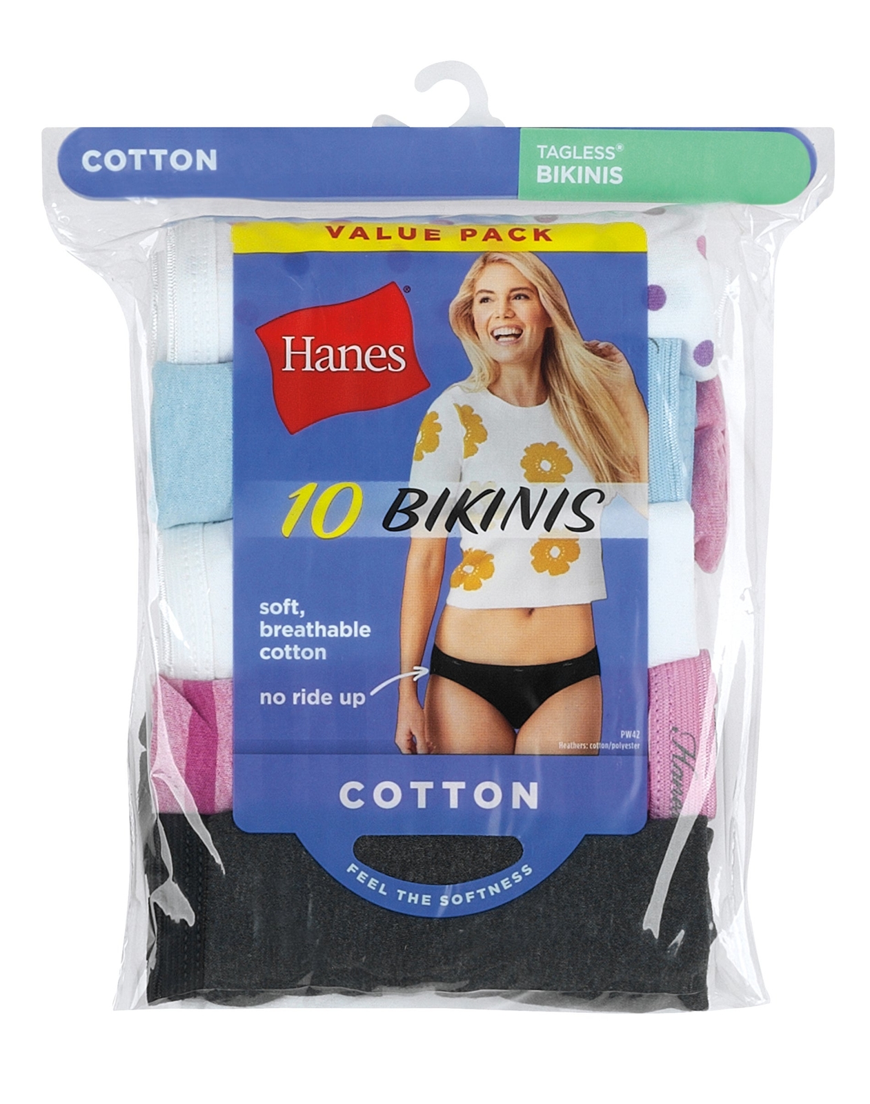 Hanes Cotton Bikini Panties 10-Pack Womens Ultra Soft Waistband Underwear Cotton