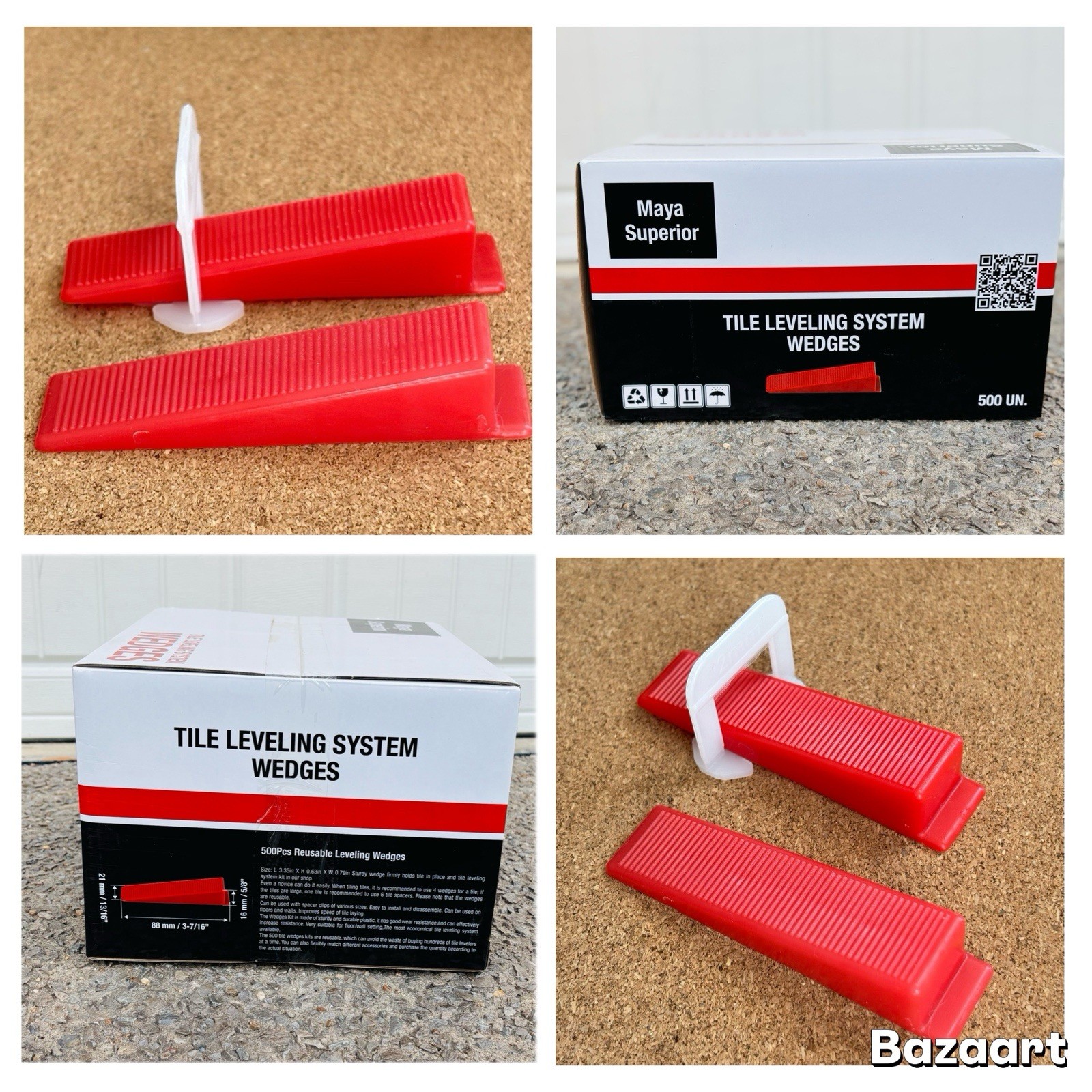 500 Pieces Reusable Wedges for 1/8",1/16" and 1/32" Spacers,tile leveling system