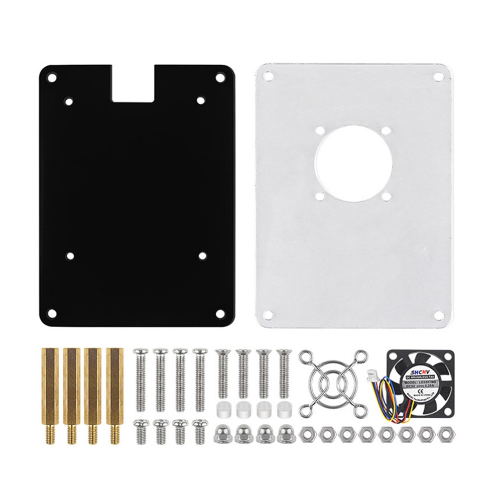 Raspberry Pi 5 Multi-Layer Acrylic Shell Protective Case Cooling Fan US