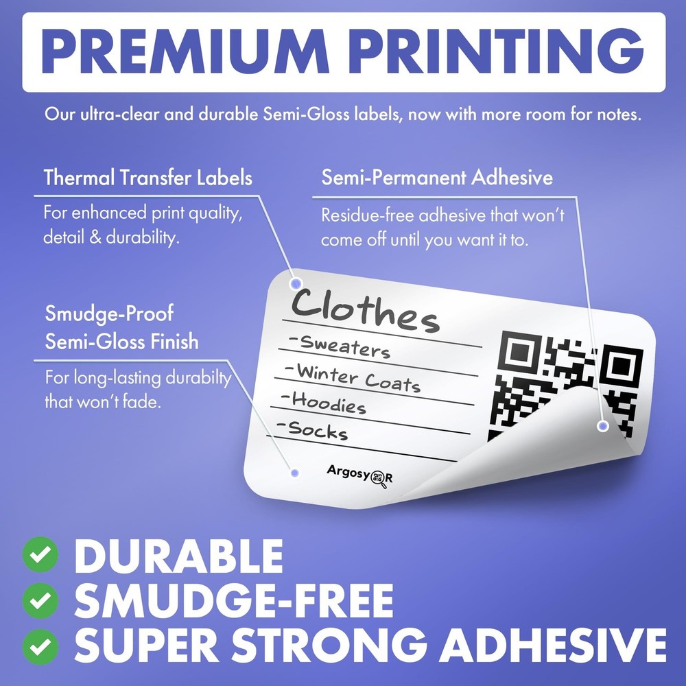 Code Durable Labels (3" x 5") for Storage & Moving - 40 USA-Made In... Fast Ship