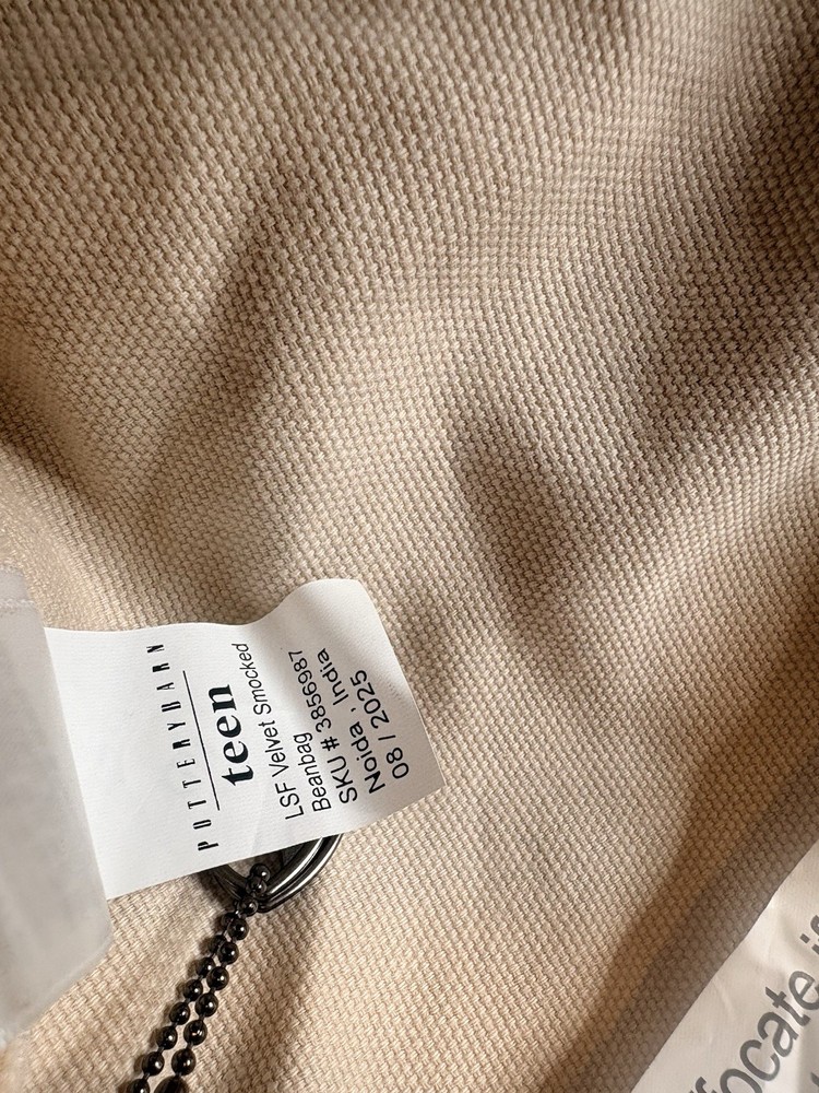 pottery barn Large LoveShackFancy Smocked Velvet Bean Bag Chair & Cover