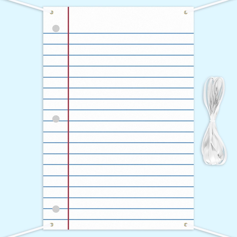 5.9x3.9 Ft School Notebook Paper Backdrop Welcome First Day Classroom Decor