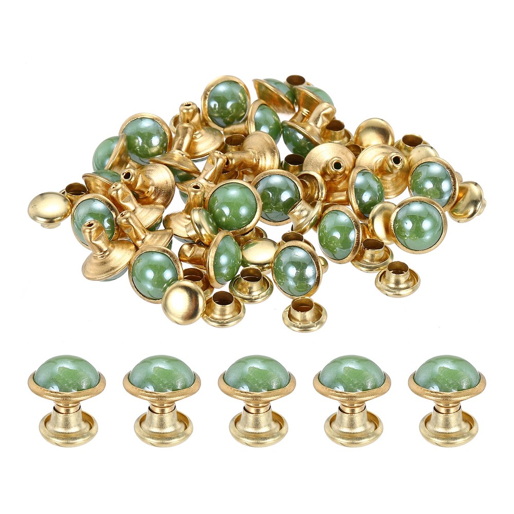 7.5mm Turquoise Studs Rivets, 30 Sets Leather Rivets, Green