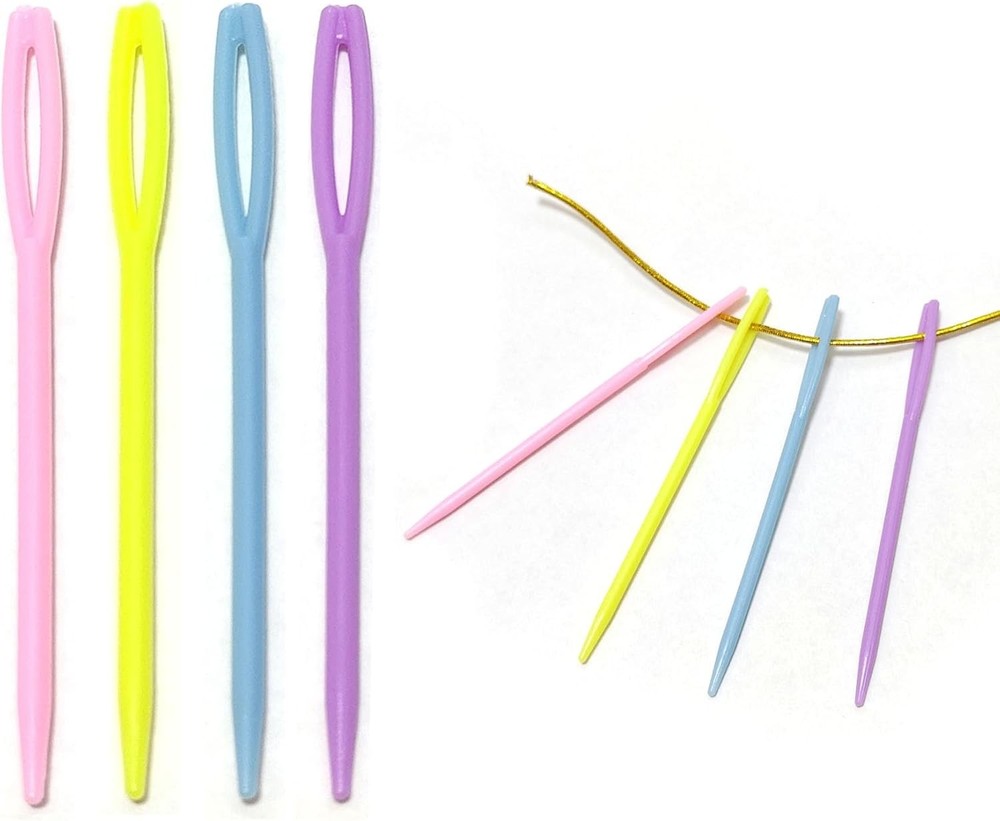 52Pcs 2.7 Large Eye Plastic Sewing Needles, Learning, Yarn, Darning, Tapestry,