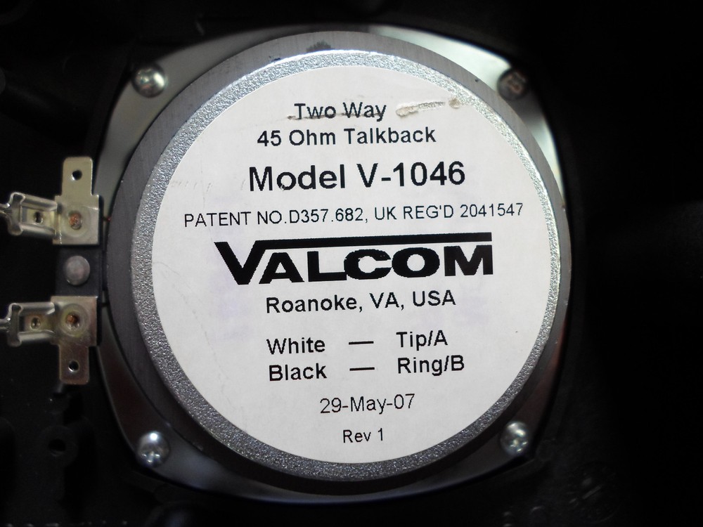NEW BLACK VALCOM SLIM LINE TALK BACK SPEAKER 45OHM