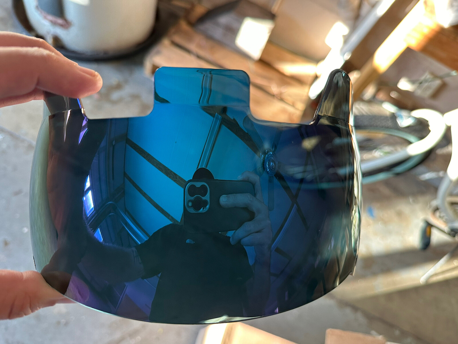 Oakley Enhanced Football Helmet Visor NFL Eye Shield Adult Blue Mirror VR-2