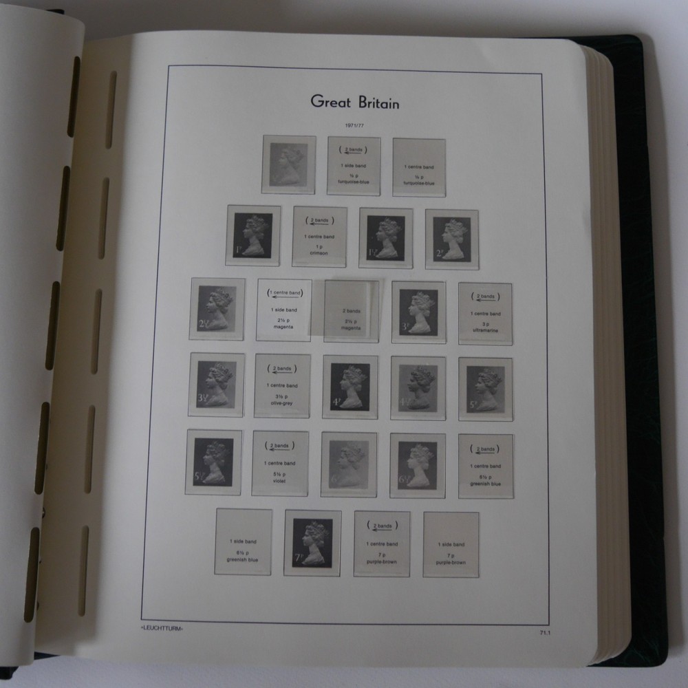 GB Lighthouse Hingeless Green Luxury Padded Album 1971-1989 + slipcase #A1