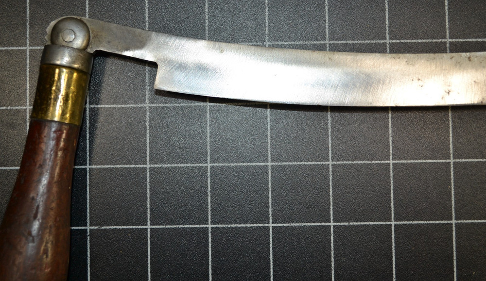 FOLDING DRAW KNIFE - BRASS FERRULES - 10" EDGE