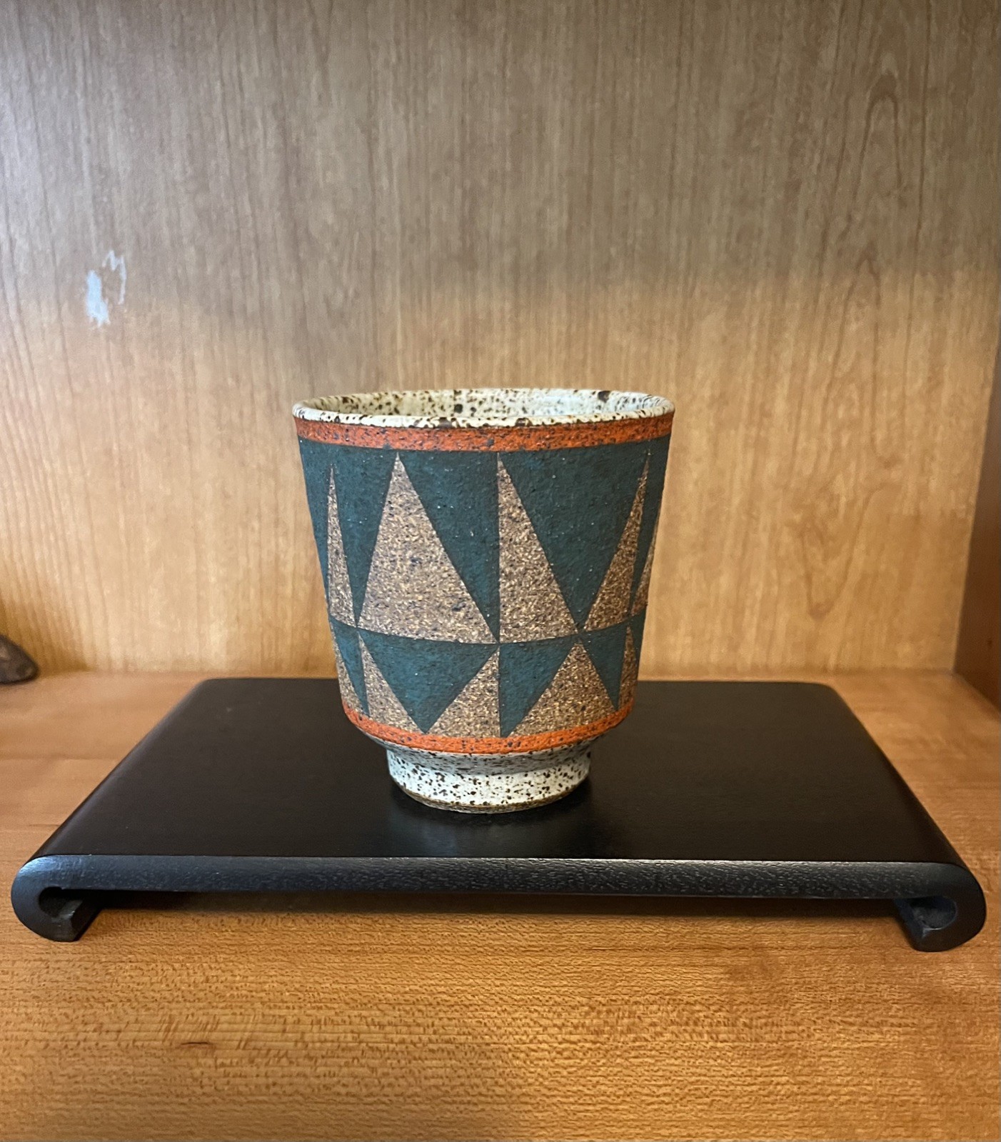 Kat & Roger Modernist Abstract Design Handmade Ceramic Cup