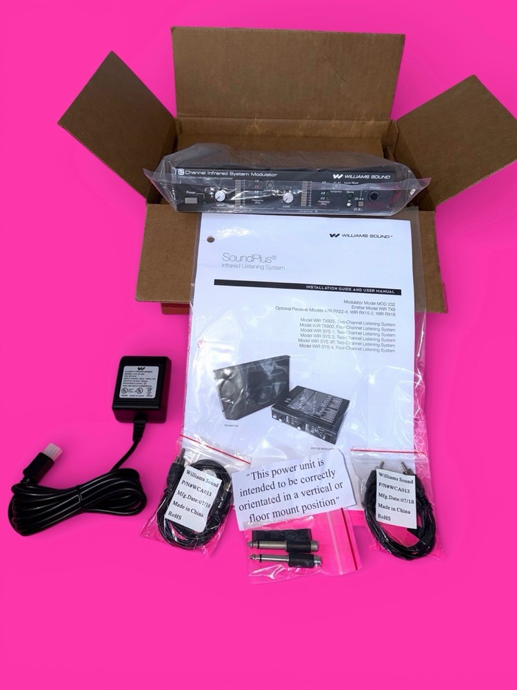 Williams Sound MOD 232 Infrared Modulator Two Channel Microprocessor NEW