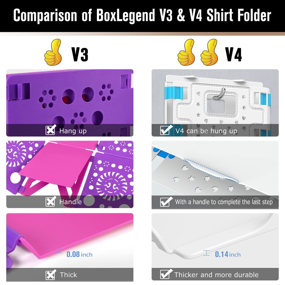 BoxLegend Version 4 Shirt Folding Board t Shirts Clothes Folder Durable Plas...