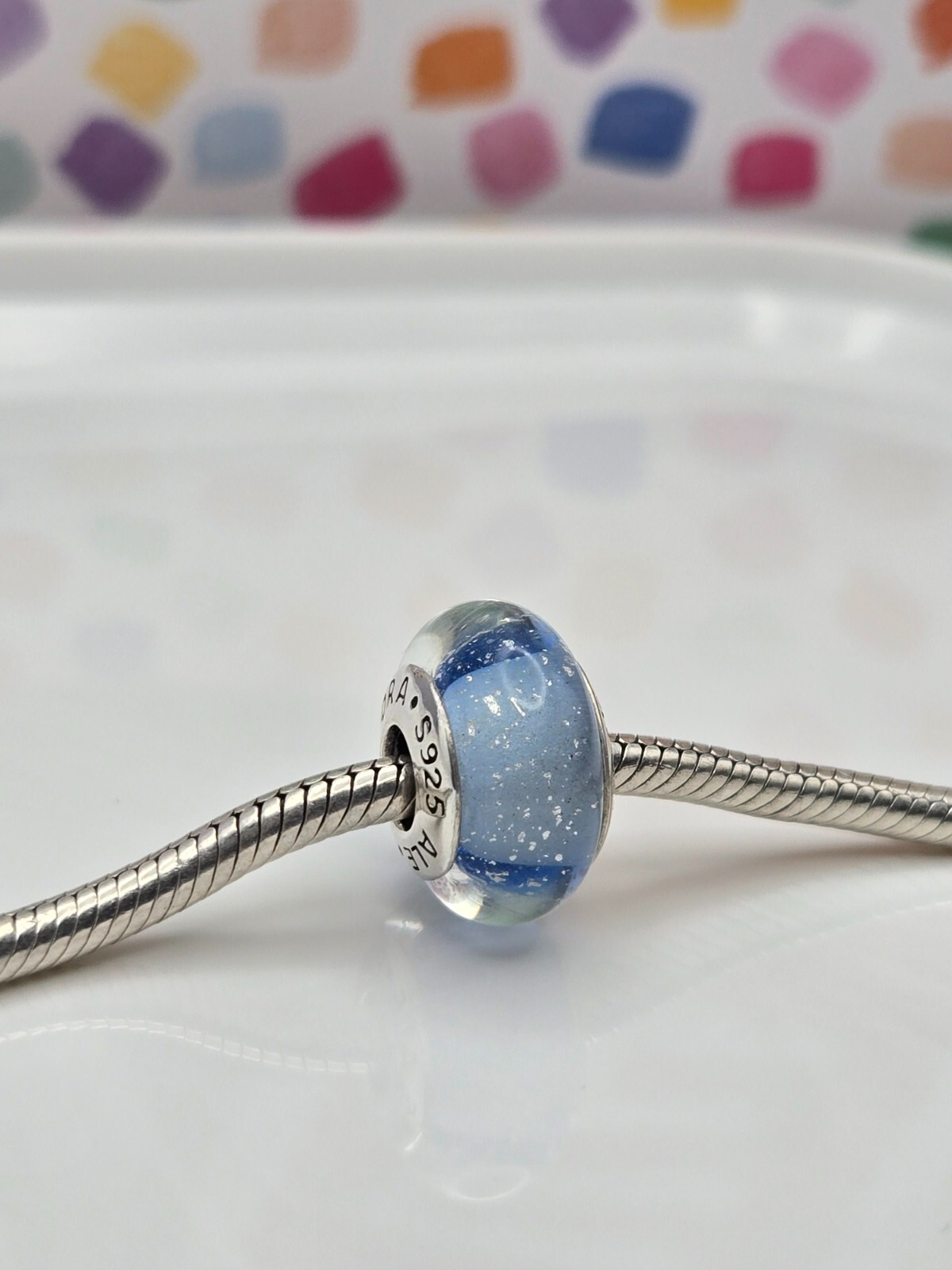 Pandora Disney Cinderella Signature Blue Murano Glass Charm